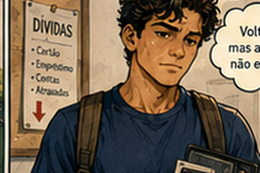 Caio retornando ao trabalho após a recuperação